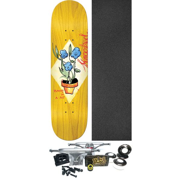 Krooked Skateboards Tom Knox Blue Flowers Skateboard Deck - 8.5" x 32.18" - Complete Skateboard Bundle